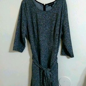 Lane bryant black and grey multi midi dress